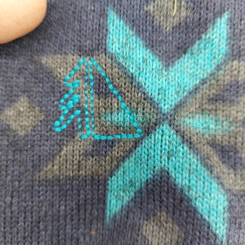 L.L.Bean patterned half snap pullover sweater Size XS - Picture 5 of 6